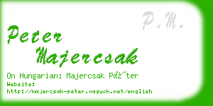 peter majercsak business card